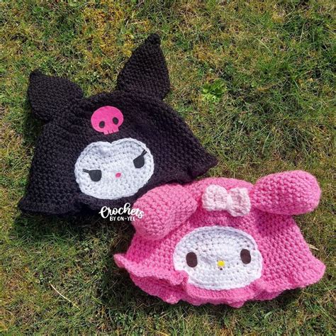 Crochets By On-Yee 🧶🍡 on Instagram: “💗 KUROMI n MELO HATS💗 Which hat ...