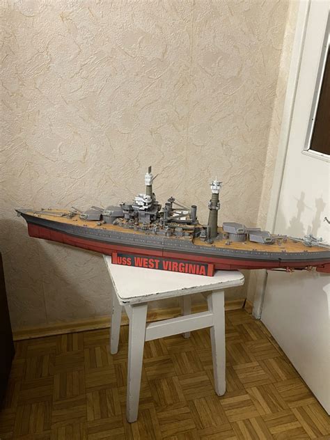 USS West Virginia - Model kartonowy - Skala: 1:200 - 13185092269 - oficjalne archiwum Allegro