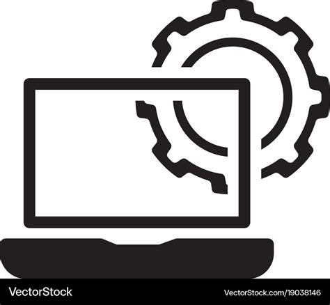 Computer engineering icon gear and laptop Vector Image