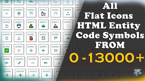 All Flat Icons HTML Entity Code Symbols/Characters Discovery using JavaScript - YouTube