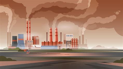 Free Vector | Factory pollution city air and water with smoke and toxic ...