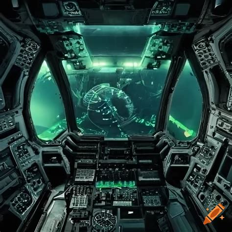 Photo of a futuristic space battle cockpit on Craiyon