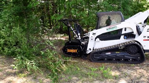 Bobcat T 770 skidsteer tracked loader with Bandit Forestry Mulcher demo ...