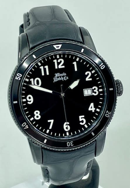 Illinois Watch Company Gents 43mm Black Dial Wristwatch | Illinois ...