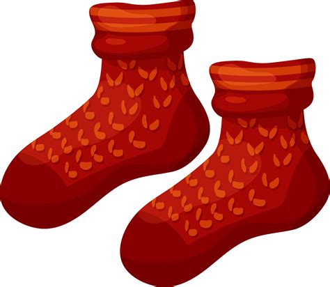 Knitted autumn socks, warm socks in cartoon style 10953871 Vector Art at Vecteezy