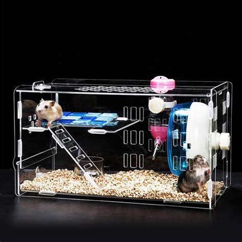 Sobotoo Dwarf Hamster Cage Mouse Cage Small Animal Cage With Drinking Bottle And Feeding Bowl ...