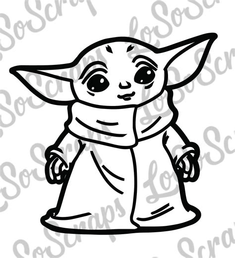 Baby Yoda outline SVG PNG JPG Instant download for cricut | Etsy