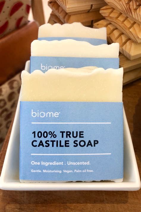 Biome True Castile Soap Bar 100% Olive Oil Unscented 110g - Biome | Castile soap, Palm oil free ...