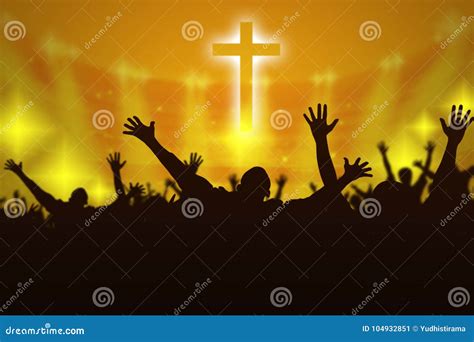 Silhouette of Christian Prayers Stock Illustration - Illustration of ...