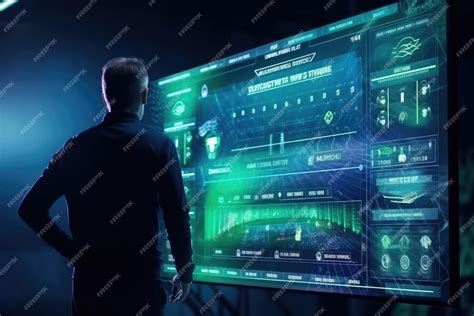 Premium AI Image | Virtual futuristic computer football simulator