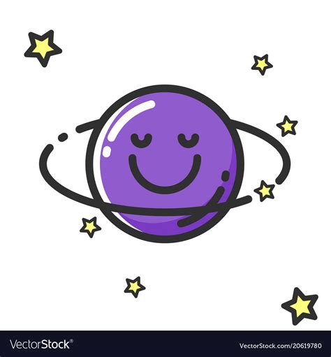 Cartoon saturn character of Royalty Free Vector Image