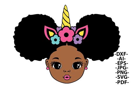 Afro Unicorn Svg Cute Baby Svg Puff Hear SVG Black Birthday - Etsy Singapore