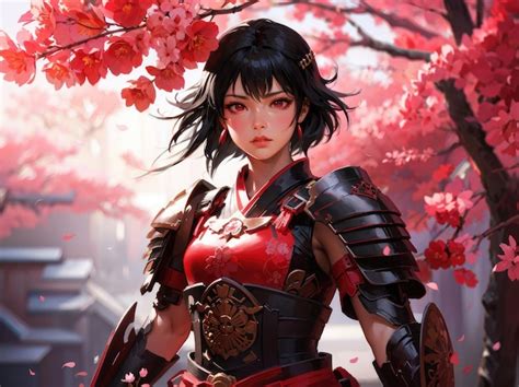 Premium AI Image | anime girl with armor