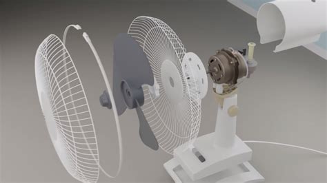 3D Animation Showing How an Oscillating Fan Works