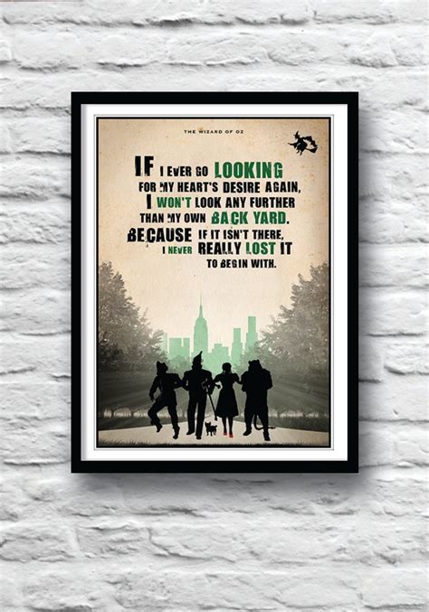 The Wizard of Oz Poster Movie quote Inspirational print