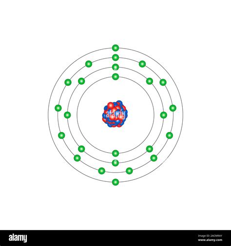 Manganese (Mn). Diagram of the nuclear composition and electron ...