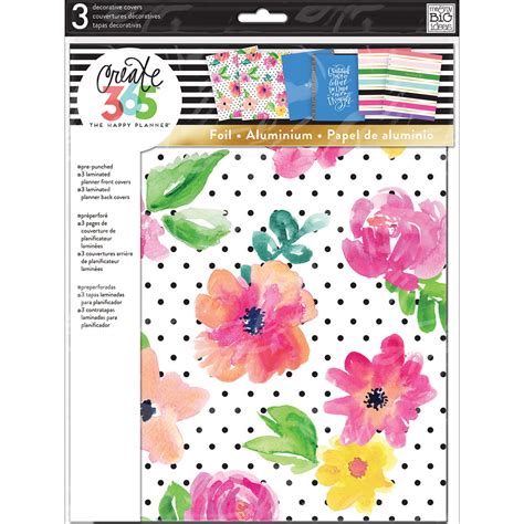 Happy Planner Big Planner Covers 9.25"X11.5" 3/Pkg-April Flowers - Walmart.com