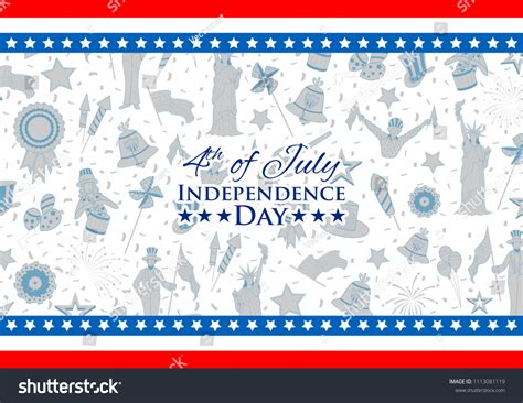 Illustration American Flag Background Fourth July Stock Vector (Royalty Free) 1113081119 ...