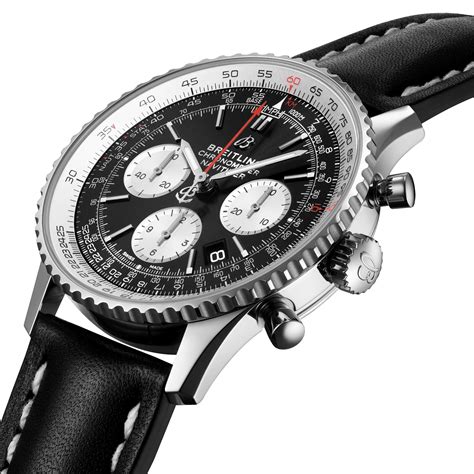 Breitling Navitimer B01 Chronograph 43 Stainless Steel Leather Strap ...