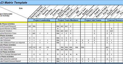 Excel Spreadsheets Help: RACI Matrix Template in Excel