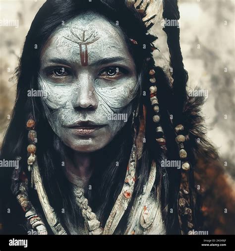 old native american indian woman face on abstract background Stock Photo - Alamy