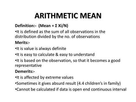 Arithmetic Mean - PowerPoint Slides - LearnPick India