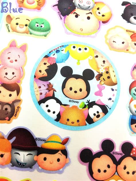 Tsum Tsum Stickers Choose From Yellow Blue or Pink 3 - Etsy