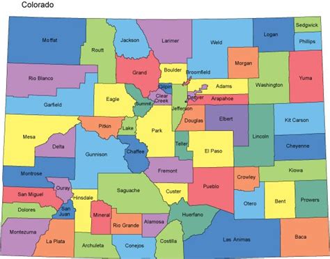 Colorado County Map With Cities