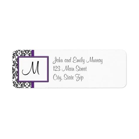 Monogram Return Address Labels | Zazzle