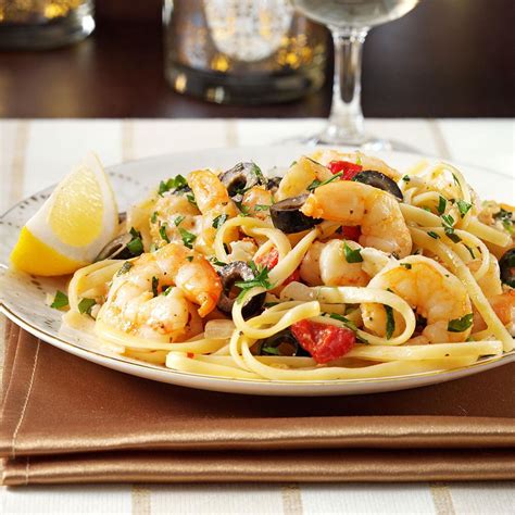 Mediterranean Shrimp Linguine Recipe | Taste of Home