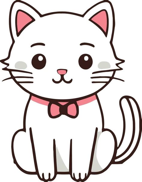 gracioso gato y adorable gatito personaje vector diseño con plano color ...