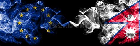 Nepal and European Union Two Half Flags Together Stock Illustration ...