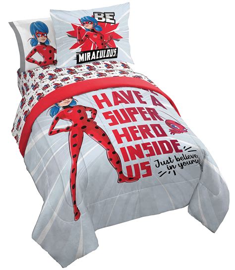 Buy Jay Franco Miraculous Ladybug Superhero 7 Piece Full Bed Set - Includes Reversible Comforter ...