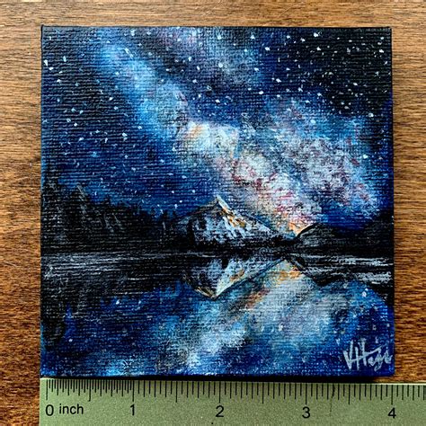 The Milky Way Galaxy Reflected Mini Painting 4 X - Etsy