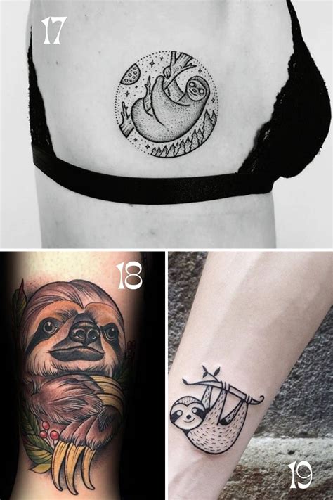 87 Sloth Tattoo Ideas & The Adorable Secret To What They Mean - Tattoo Glee