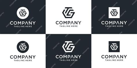 Premium Vector | Set of creative letter tcg logo with hexagon design template.