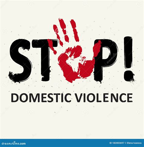 Stop Domestic Violence Against Women Stamp. Creative Vector Design ...