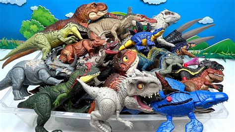 Dinosaur Box With Jurassic World Dino Toys | Action Figure Damage ...