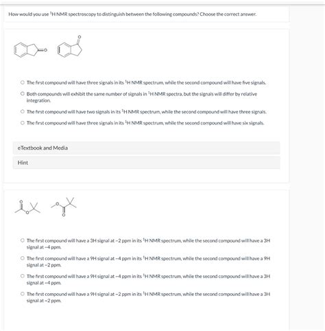 Solved How would you use 1H NMR spectroscopy to distinguish | Chegg.com