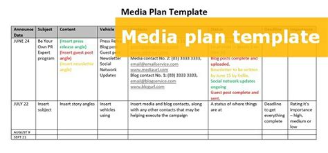 A FREE downloadable media plan template to step up your PR effort ...