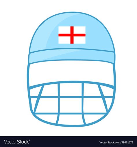 Cricket helmet team england Royalty Free Vector Image