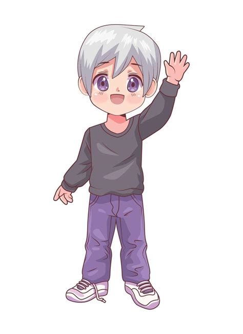 anime boy gray hair 14175633 Vector Art at Vecteezy