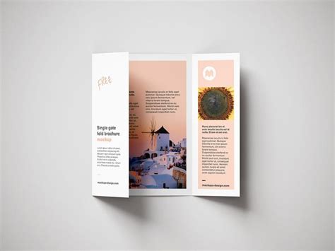 Free single gate fold brochure mockup - Mockups Design