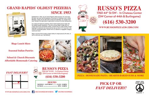 Menu | Russo's Pizza Russo's Pizza