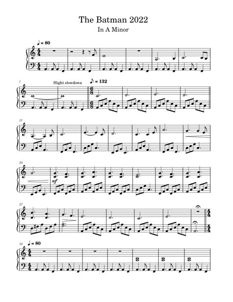 The Batman 2022 In A Minor Sheet music for Piano (Solo) Easy | Musescore.com