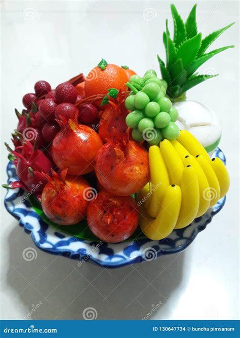 Fruit sculpture stock photo. Image of fruit, thai, fruits - 130647734