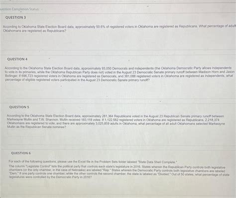 [Solved]: According to Oklahoma State Election Board data,