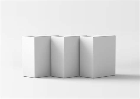 Three Stand Up Packaging Boxes Free Mockup | Mockup World HQ
