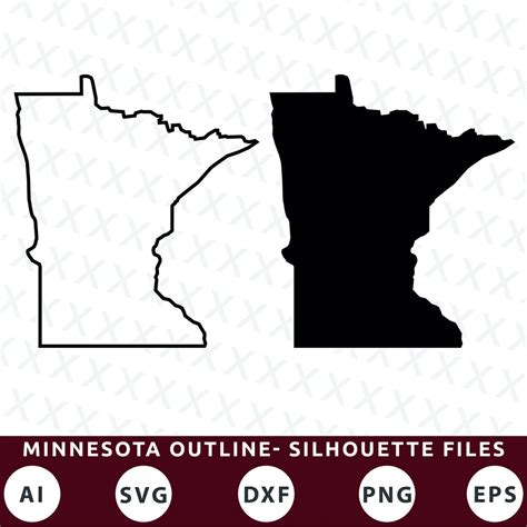 Minnesota Outline SVG Files Minnesota Silhouette SVG Files Minnesota ...