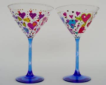 The MARTINI DIVA: Hand Painted MARTINI GLASSES